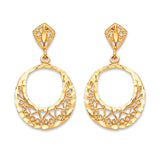 Flower Basket Earrings in 14K Gold and Butterfly Backing