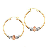 Guadalupe Hoop Earrings in 14K Tri-Color Gold