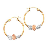 Guadalupe Hoop Earrings in 14K Tri-Color Gold