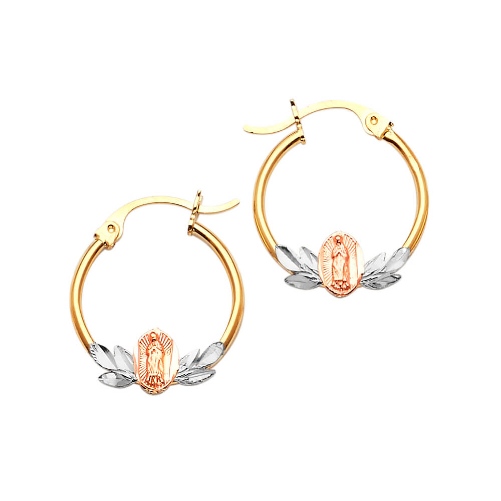 Guadalupe Hoop Earrings in 14K Tri-Color Gold