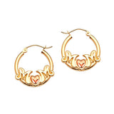 Heart Hoop Earrings in 14K Two-Tone Gold
