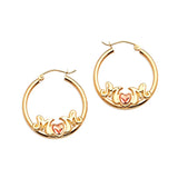 Heart Hoop Earrings in 14K Two-Tone Gold