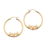 Heart Hoop Earrings in 14K Two-Tone Gold