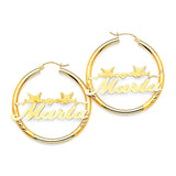 Dove Personalized Hoop Earrings in 14K Gold