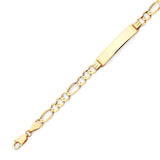 Figaro Kids ID Bracelet In 14K Gold