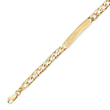 Cuban Kids Border ID Bracelet In 14K Gold