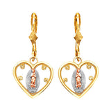 Guadalupe Drop Earrings in 14K Tri-Color Gold