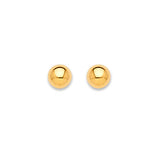 Gold Ball Stud Earrings in 14K Gold and Screw Backing