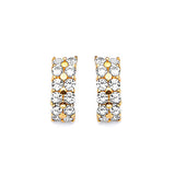 Crawler Earrings with White CZ in 14K Gold and Butterfly Backing