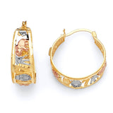 Bangle Hoop Earrings in 14K Tri-Color Gold