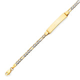 Figaro Kids ID Bracelet In 14K Two-Tone Gold
