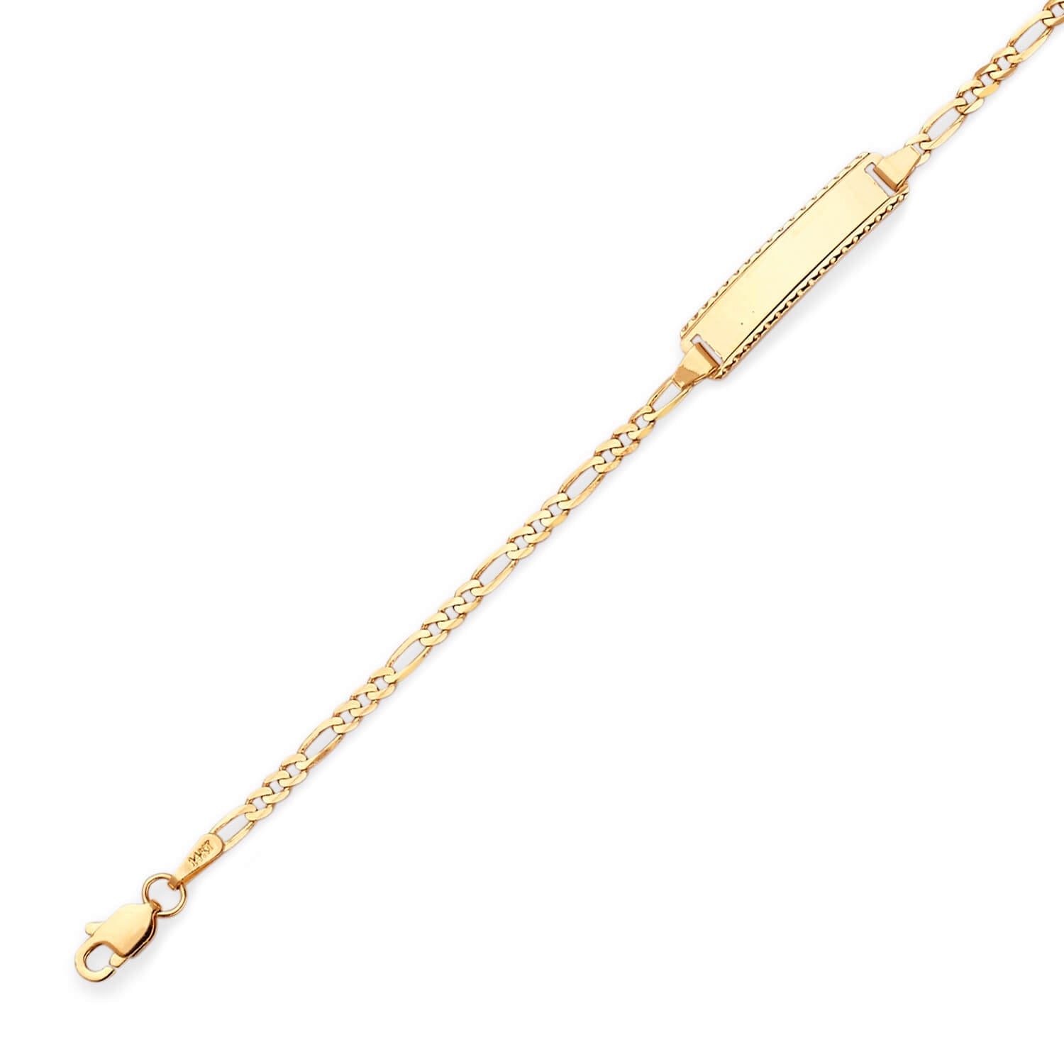 Figaro Kids ID Bracelet In 14K Gold