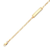 Figaro Kids ID Bracelet In 14K Gold