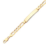 Figaro Kids ID Bracelet In 14K Gold