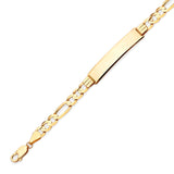 Figaro Kids ID Bracelet In 14K Gold