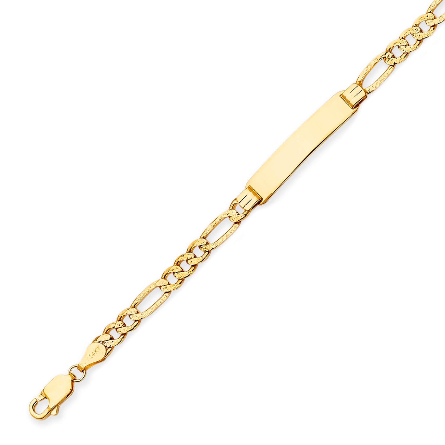 Figaro Kids ID Bracelet In 14K Gold