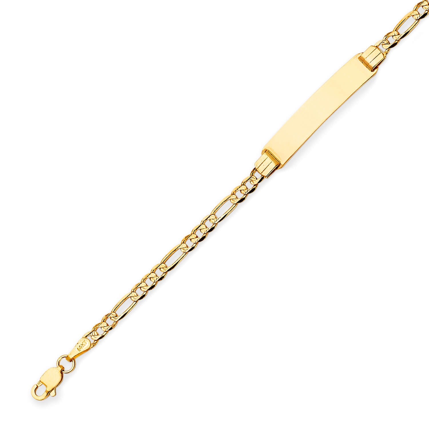 Figaro Kids ID Bracelet In 14K Gold