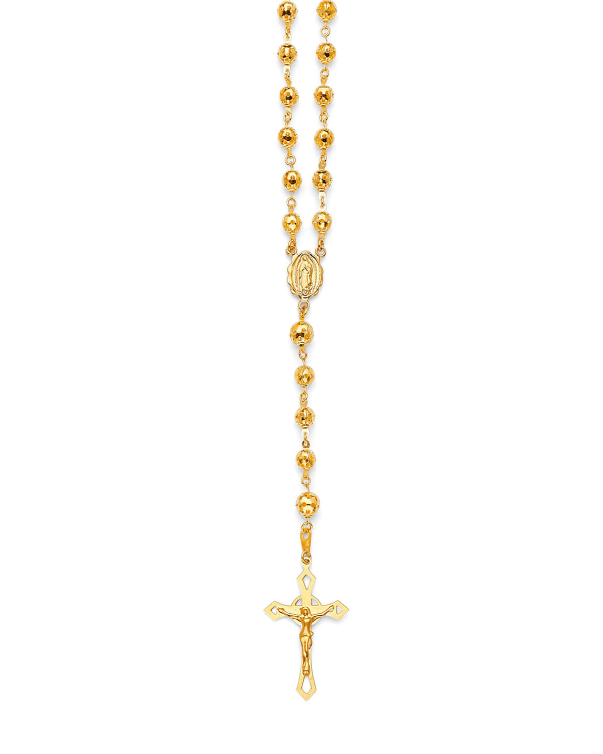 Crucifix Five-Decade Rosary Necklace in 14K Gold