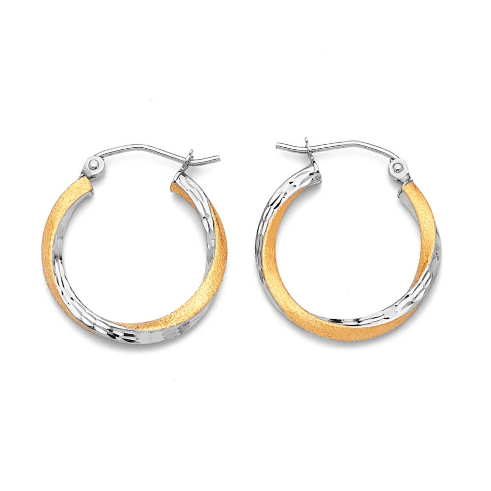Hoop Earrings in 14K Two-Tone Gold