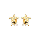 Turtle Stud Earrings in 14K Gold and Butterfly Backing