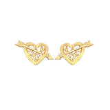 Heart Stud Earrings in 14K Gold and Butterfly Backing