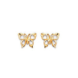 Butterfly Stud Earrings in 14K Gold and Butterfly Backing