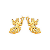 Angel Stud Earrings in 14K Gold and Butterfly Backing