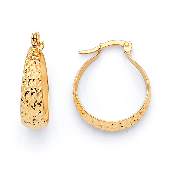 Bangle Hoop Earrings in 14K Gold