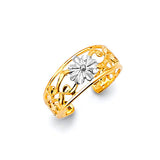 Flower Toe Ring in 14K Two-Tone Gold