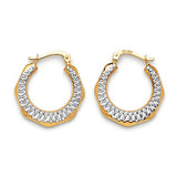 Scallop Hoop Earrings in 14K Two-Tone Gold