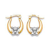 Butterfly Scallop Hoop Earrings in 14K Two-Tone Gold