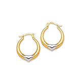 Heart Scallop Hoop Earrings in 14K Two-Tone Gold