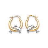 Dolphin Scallop Hoop Earrings in 14K Two-Tone Gold