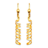 Spiral Drop Earrings in 14K Gold