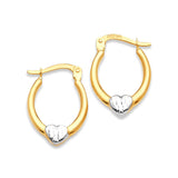 Heart Scallop Hoop Earrings in 14K Two-Tone Gold