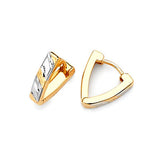 Huggie Earrings in 14K Two-Tone Gold