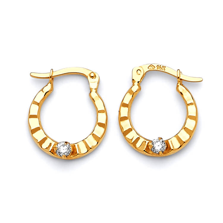Scallop Hoop Earrings in 14K Gold