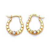 Scallop Hoop Earrings in 14K Gold
