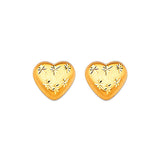 Heart Stud Earrings in 14K Gold and Butterfly Backing