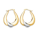 Scallop Hoop Earrings in 14K Two-Tone Gold