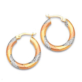 Hoop Earrings in 14K Tri-Color Gold