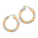 Hoop Earrings in 14K Tri-Color Gold