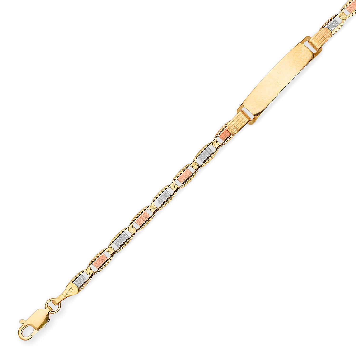 Valentino Kids ID Bracelet In 14K Tri-Color Gold