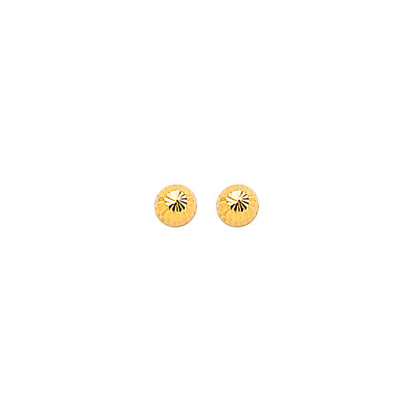Gold Ball Stud Earrings in 14K Gold and Butterfly Backing
