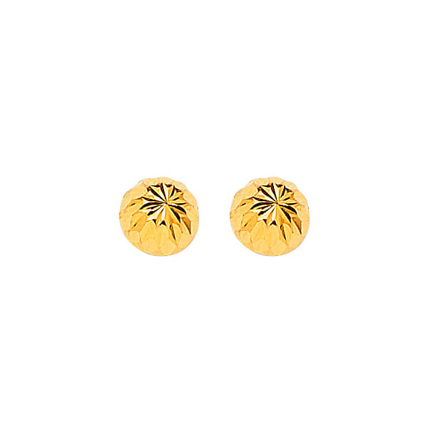 Gold Ball Stud Earrings in 14K Gold and Butterfly Backing