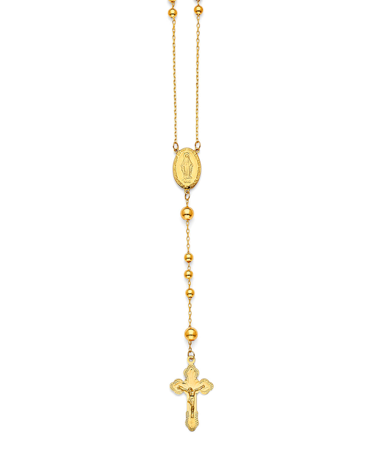 Crucifix Five-Decade Rosary Necklace in 14K Gold
