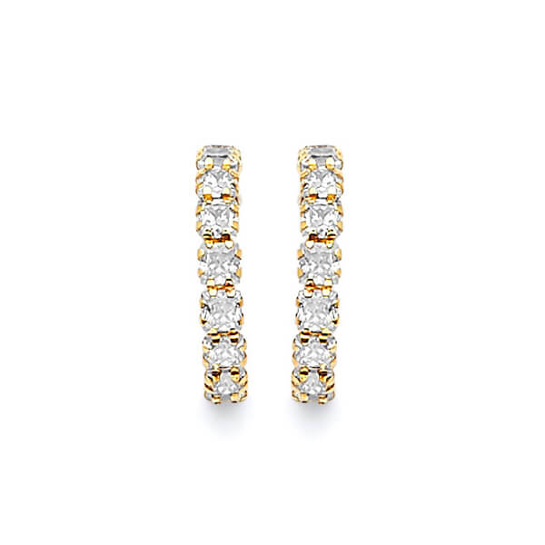 Crawler Earrings with White CZ in 14K Gold and Butterfly Backing