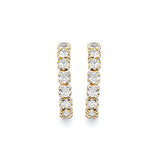 Crawler Earrings with White CZ in 14K Gold and Butterfly Backing