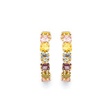 Crawler Earrings with Multi-Color CZ in 14K Gold and Butterfly Backing