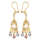 Chandelier Earrings in 14K Tri-Color Gold